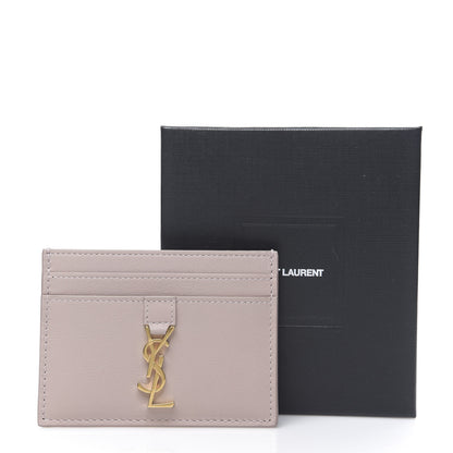Saint Laurent Calfskin Monogram Credit Card Case Pale Pink 7 of 7