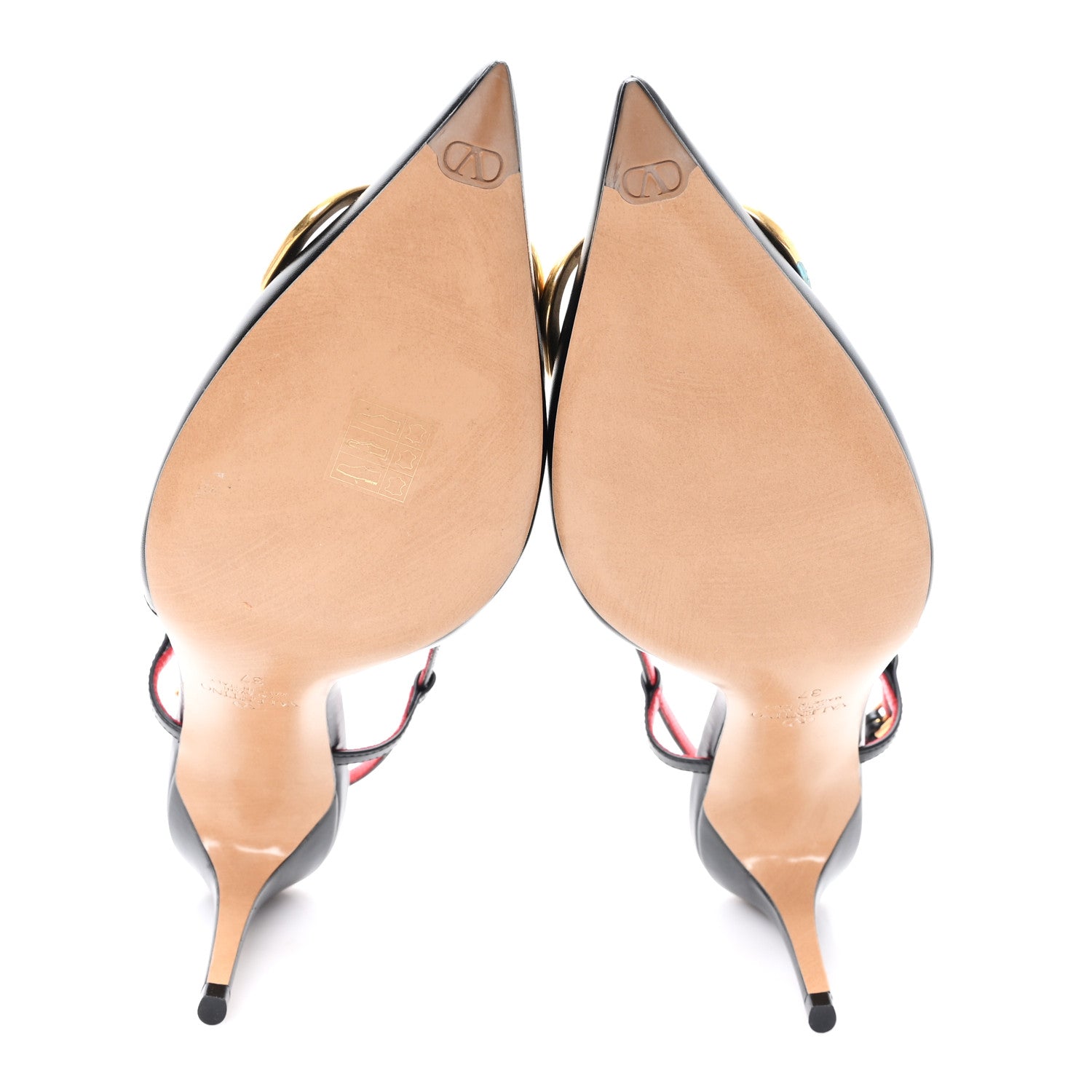 Valentino Garavani Calfskin Vlogo Slingback 80mm Pumps 37 Black 6 of 9