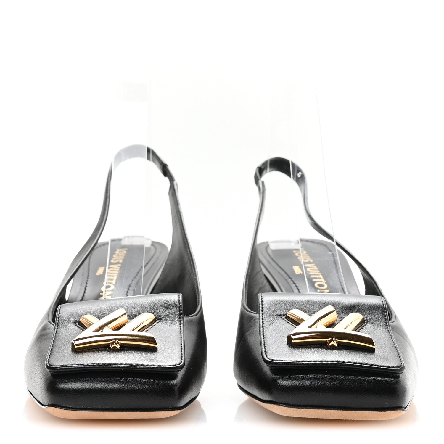 Louis Vuitton Lambskin Shake Slingback Pumps 39 Black 3 of 9