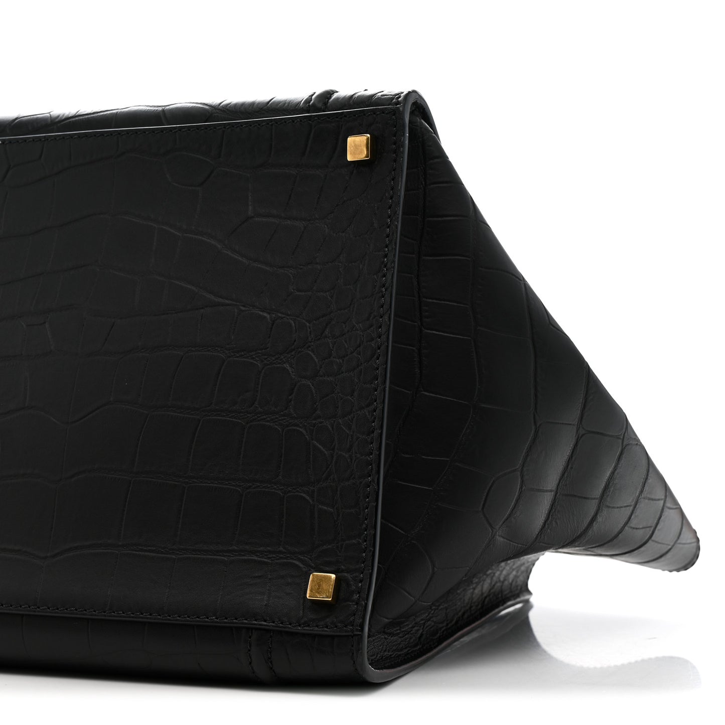 Crocodile Embossed Calfskin Medium Phantom Luggage Black