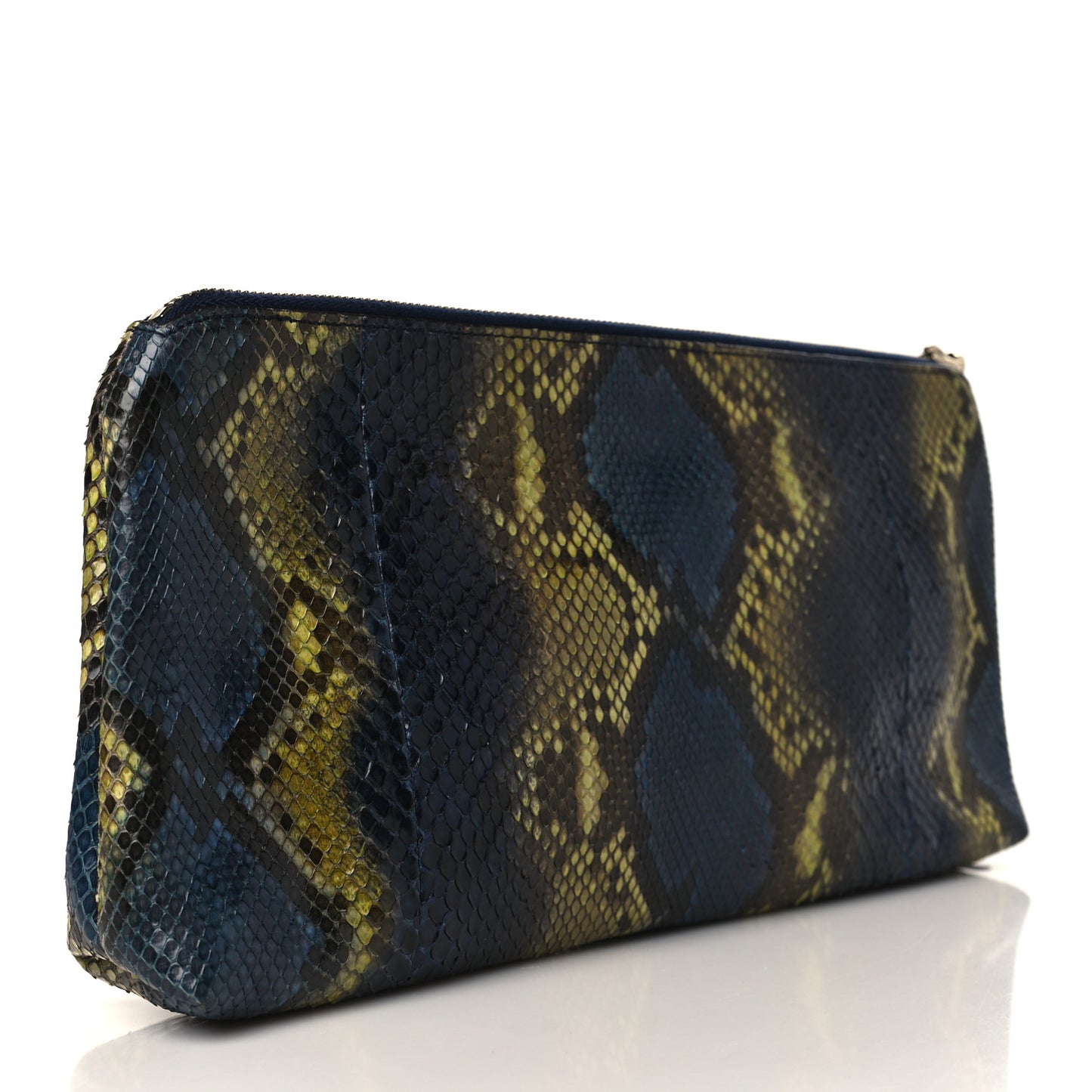 Snakeskin Tassel Clutch Blue Yellow
