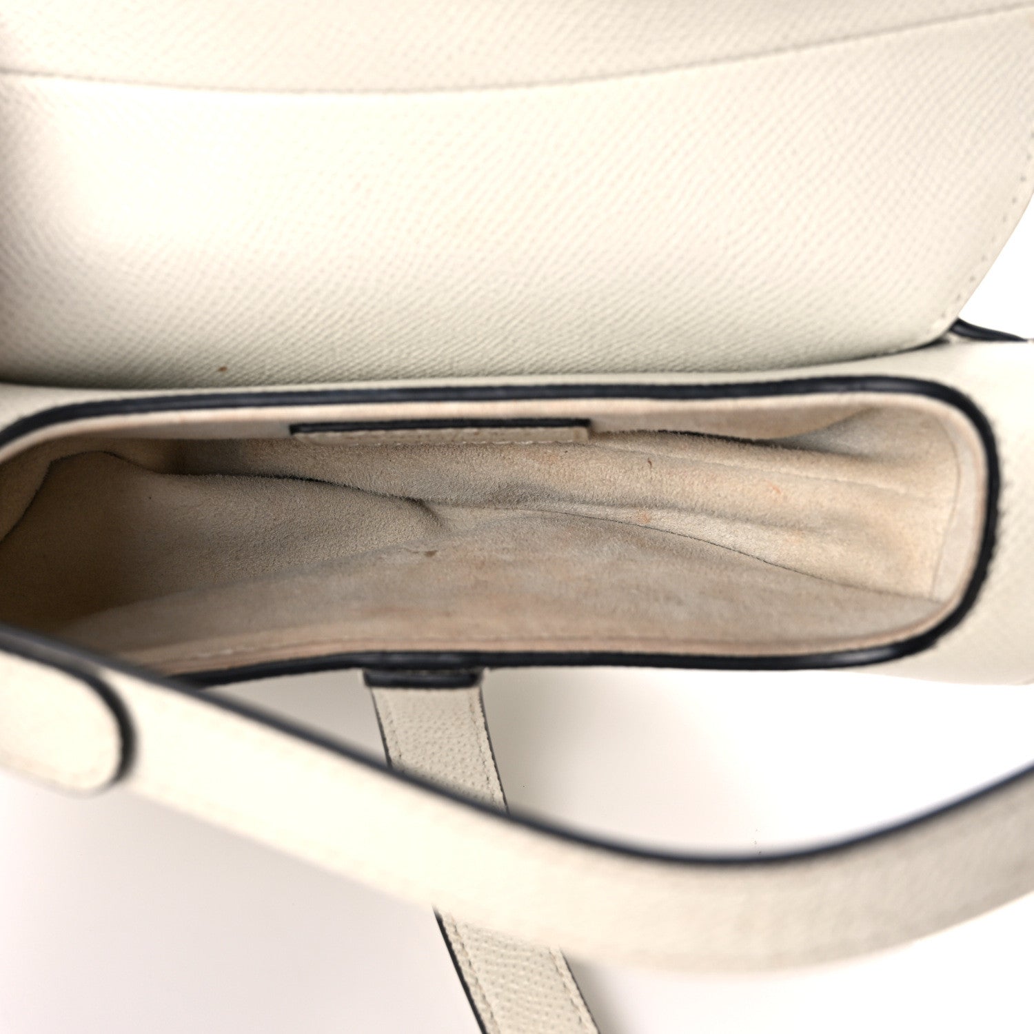 Christian Dior Grained Calfskin Mini Saddle Bag White 5 of 10