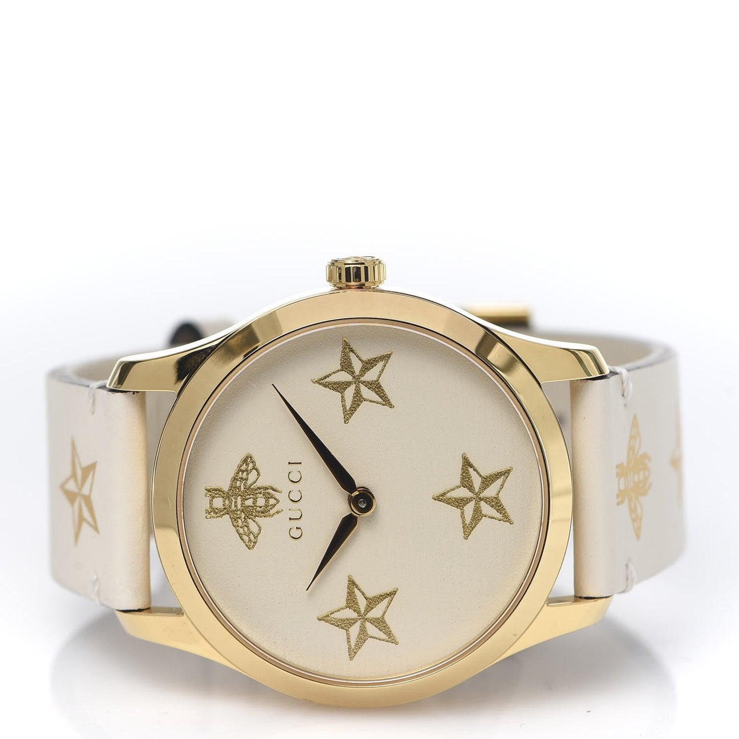 Stainless Steel Calfskin 38mm G-Timeless Bee Star Quartz Watch White