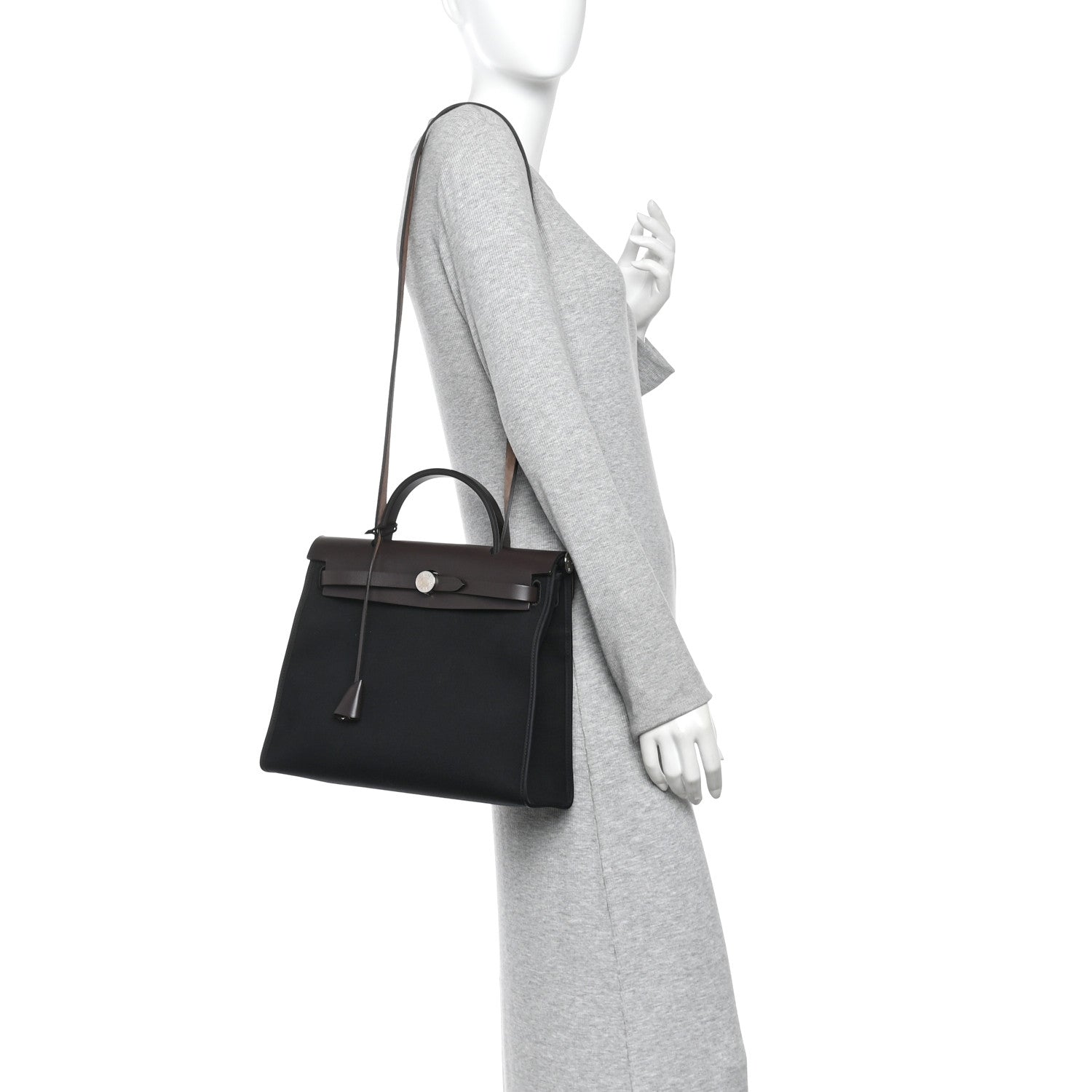 Hermes Toile Vache Hunter Herbag Zip 31 PM Ebene Black 2 of 11