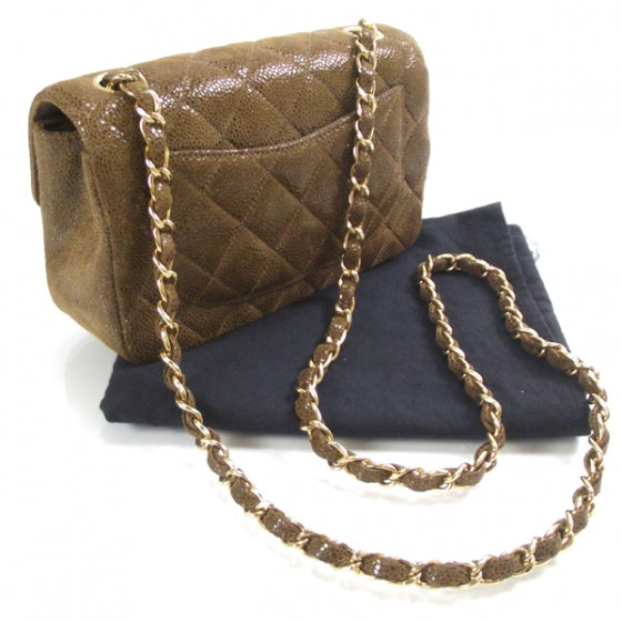 Chanel Suede Caviar Quilted Mini Flap Brown 3 of 11