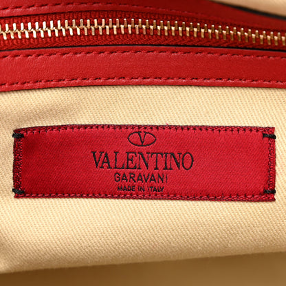 Valentino Garavani Vitello Rockstud Dome Satchel Red 6 of 12