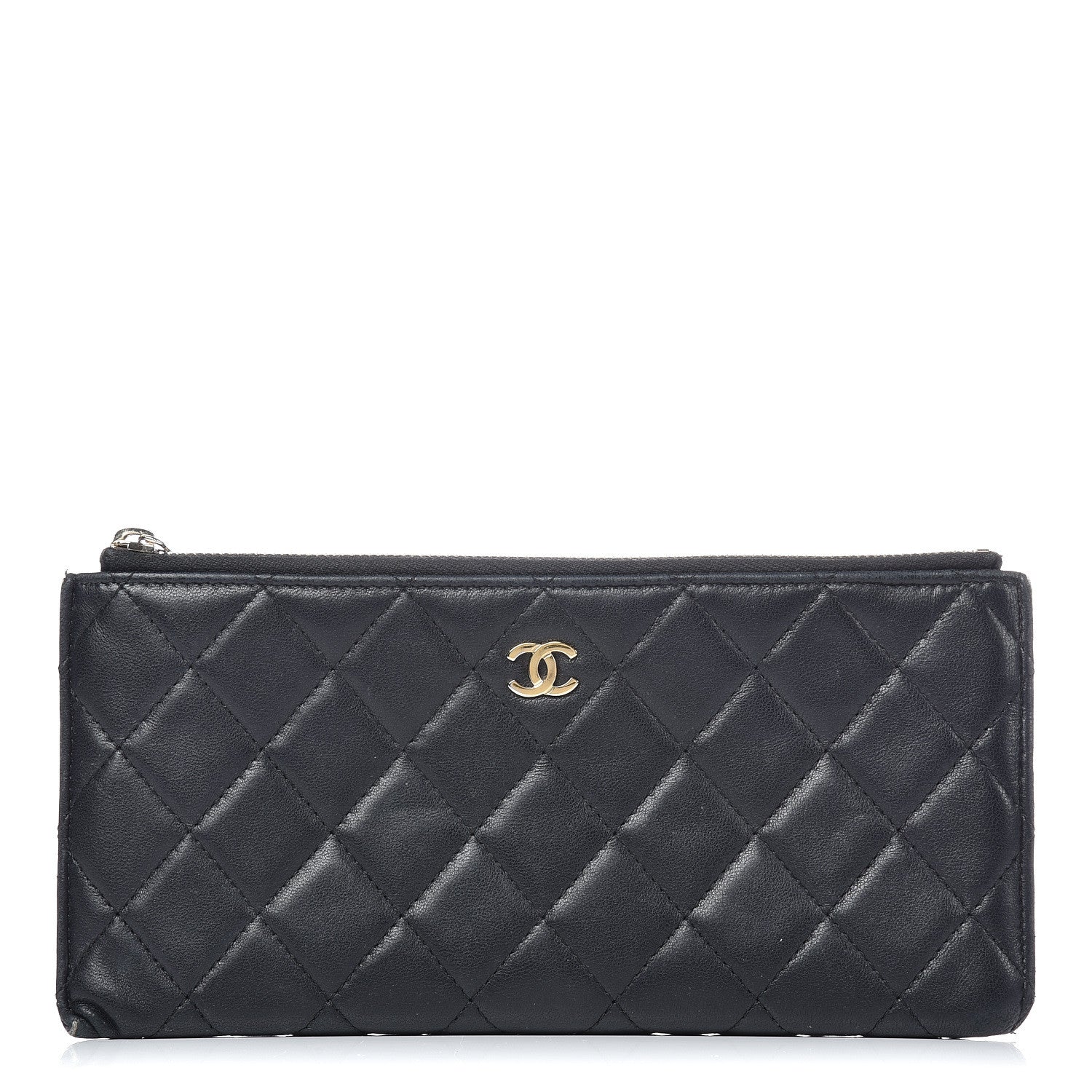Chanel Lambskin Quilted Zip Pouch Black 1 of 13