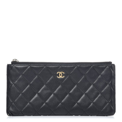 Chanel Lambskin Quilted Zip Pouch Black 1 of 13
