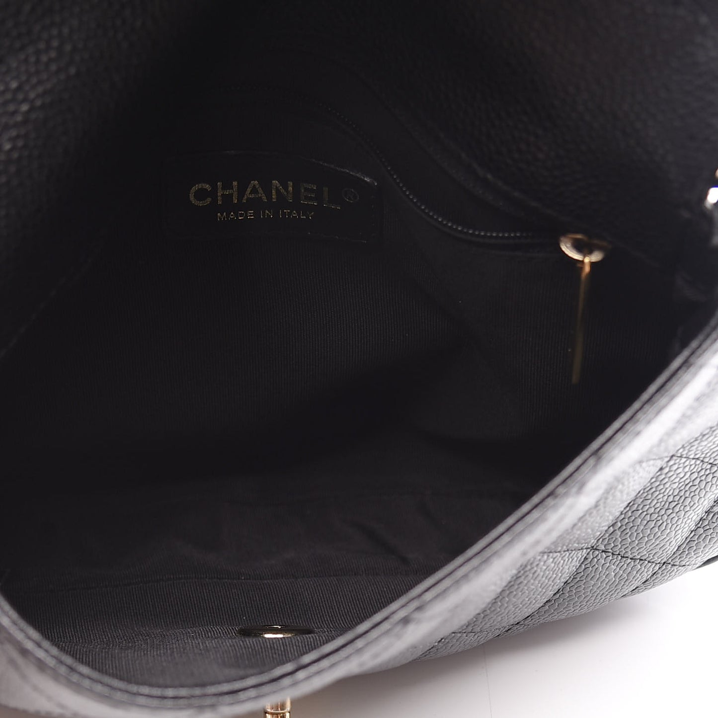Caviar Quilted Small Flap Shoulder Bag Black