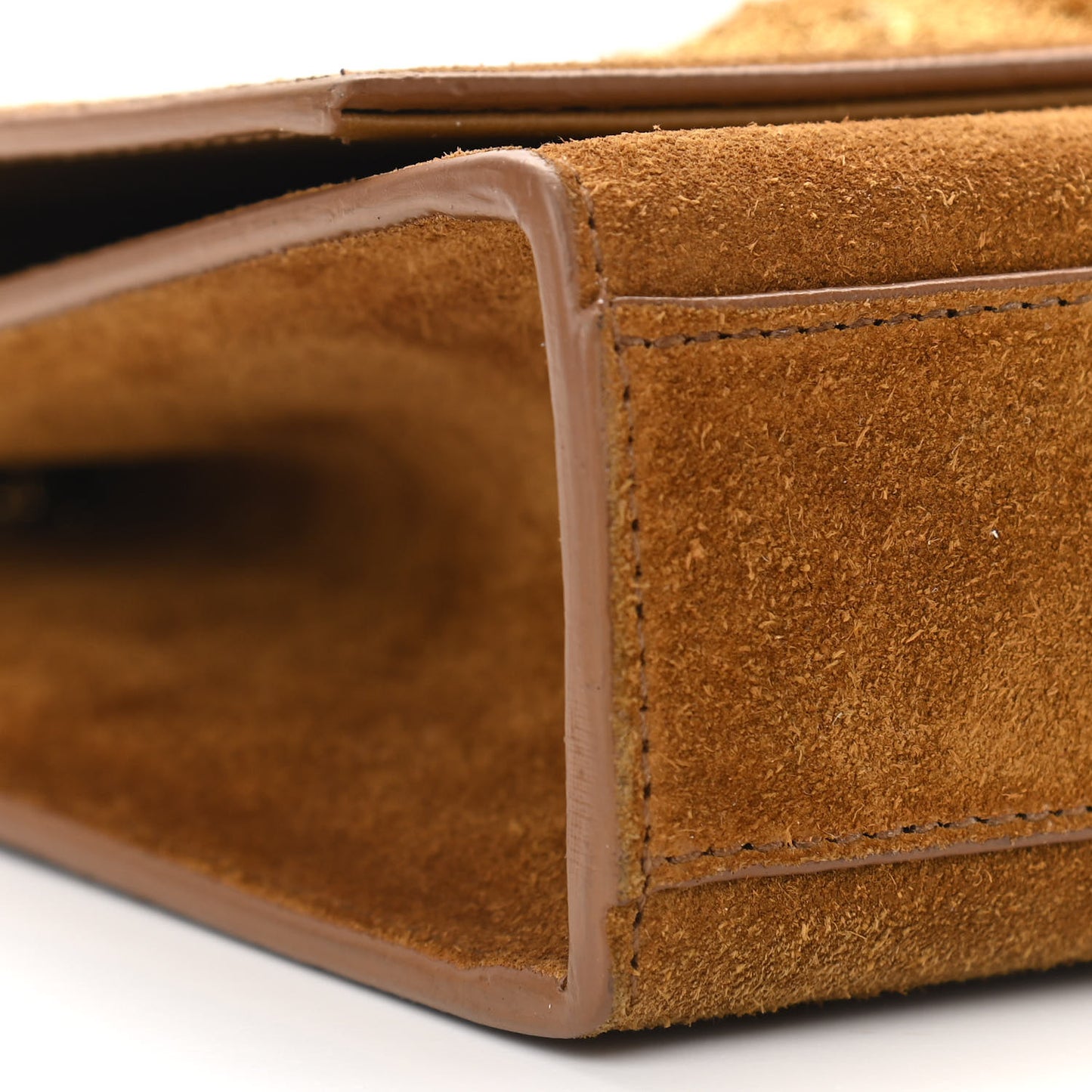 Suede Medium Classic Monogram Kate Tassel Satchel Light Ochre
