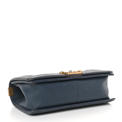 Chanel Caviar Quilted Medium Boy Flap Blue 4 of 9
