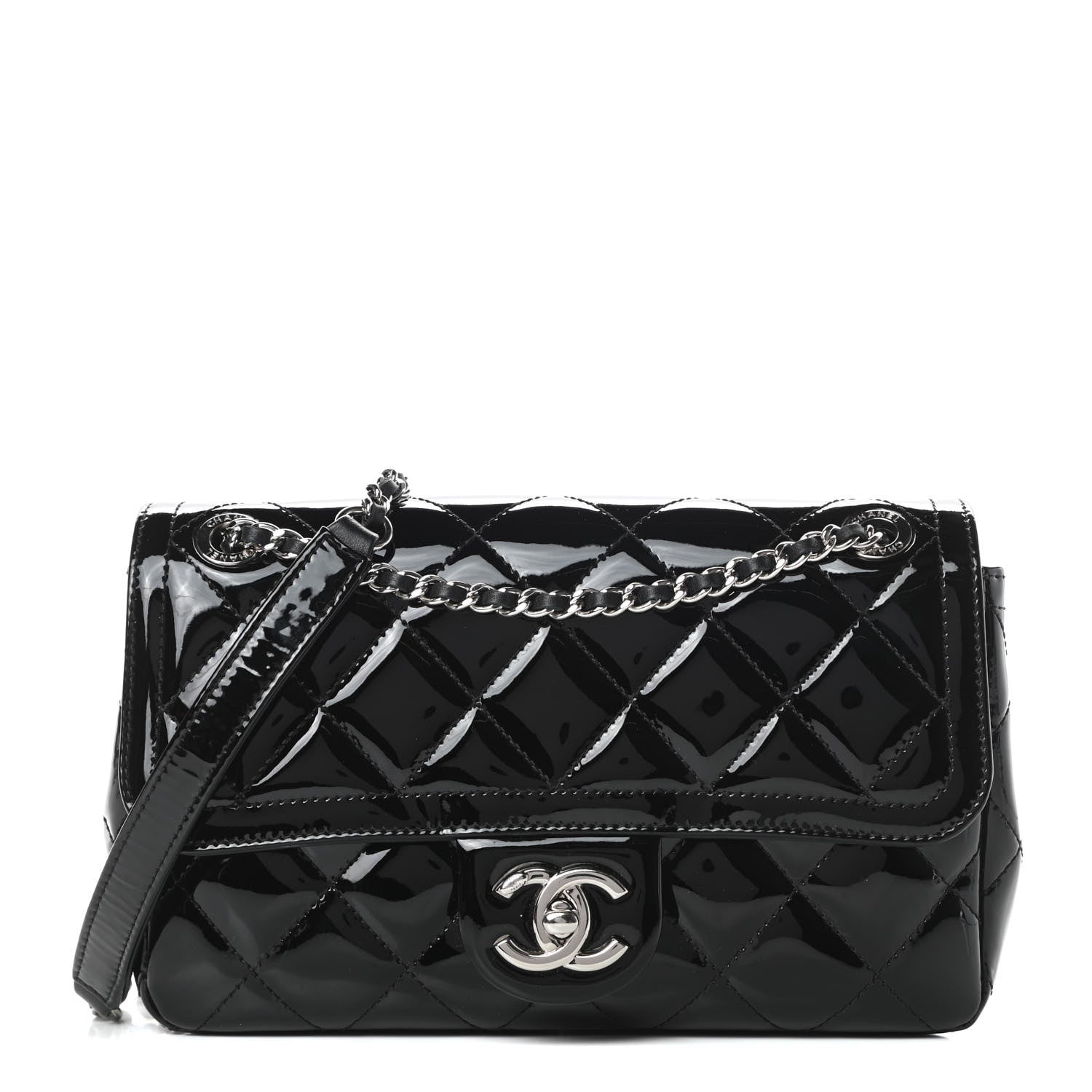 Chanel Patent Quilted Small Coco Shine Flap Black 1 of 10