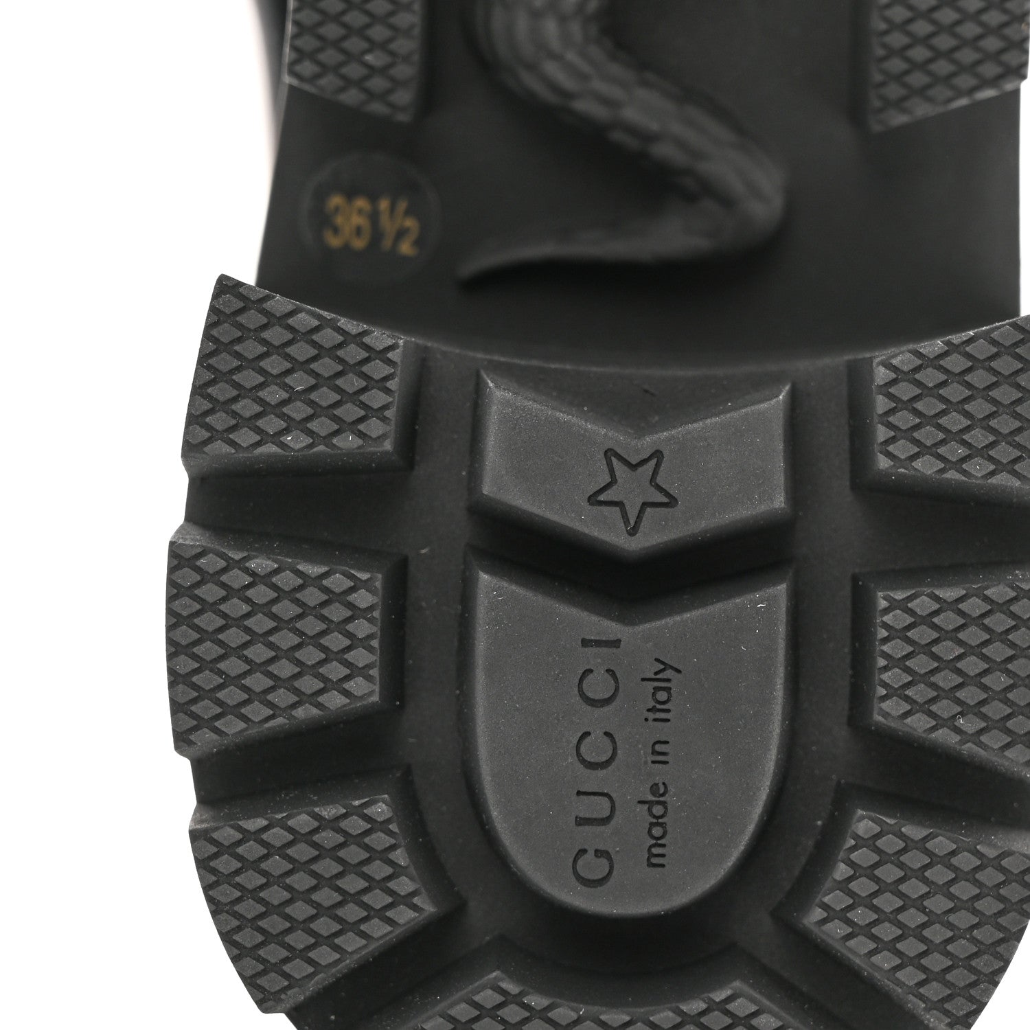 Gucci Calfskin Sylvie Web Womens Lace Up Combat Boots 36.5 Black 6 of 10