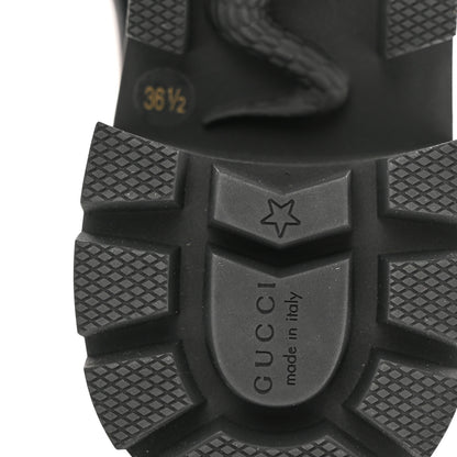 Gucci Calfskin Sylvie Web Womens Lace Up Combat Boots 36.5 Black 6 of 10