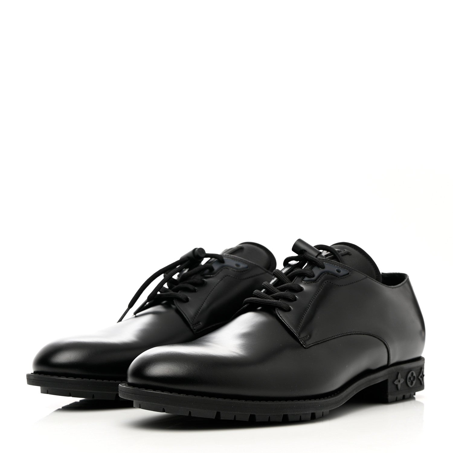 Louis Vuitton Calfskin Mens Formal Derby Shoes 8 Black 3 of 10