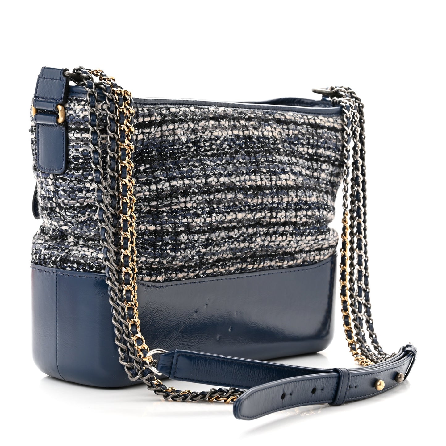 Tweed Calfskin Medium Gabrielle Hobo Blue