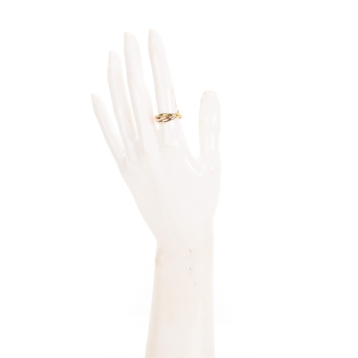 Cartier 18K Pink Yellow White Gold Small Trinity Ring 52 6 2 of 6
