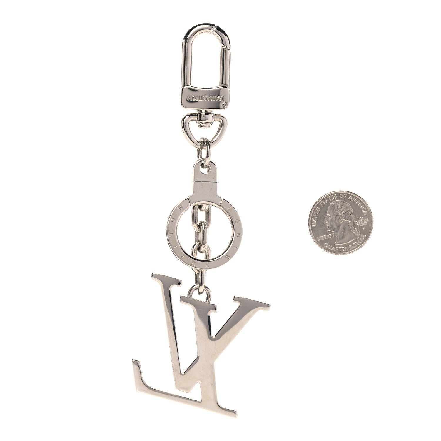 Louis Vuitton LV Facettes Bag Charm Key Holder Silver 2 of 6