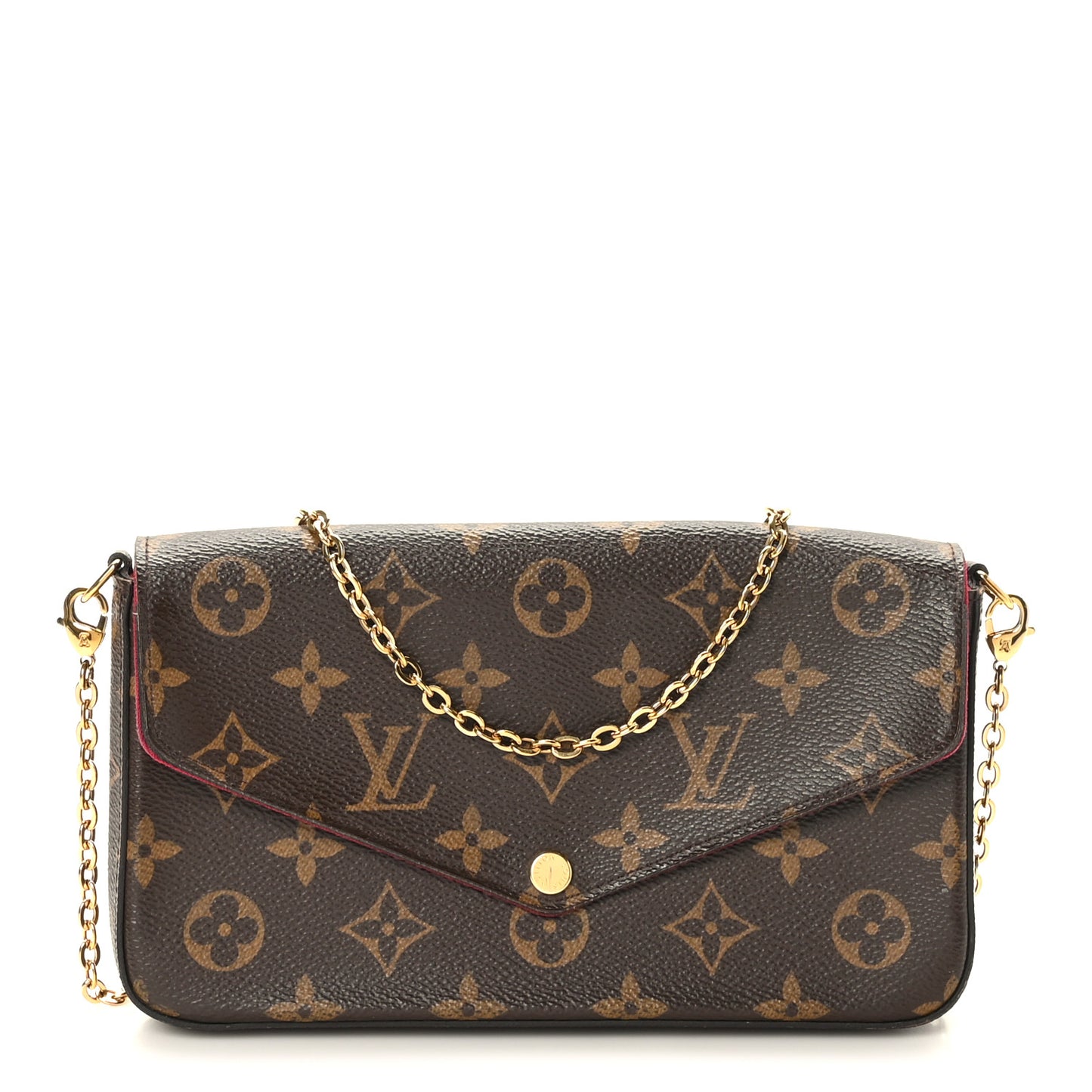 Monogram Pochette Felicie Chain Wallet Fuchsia