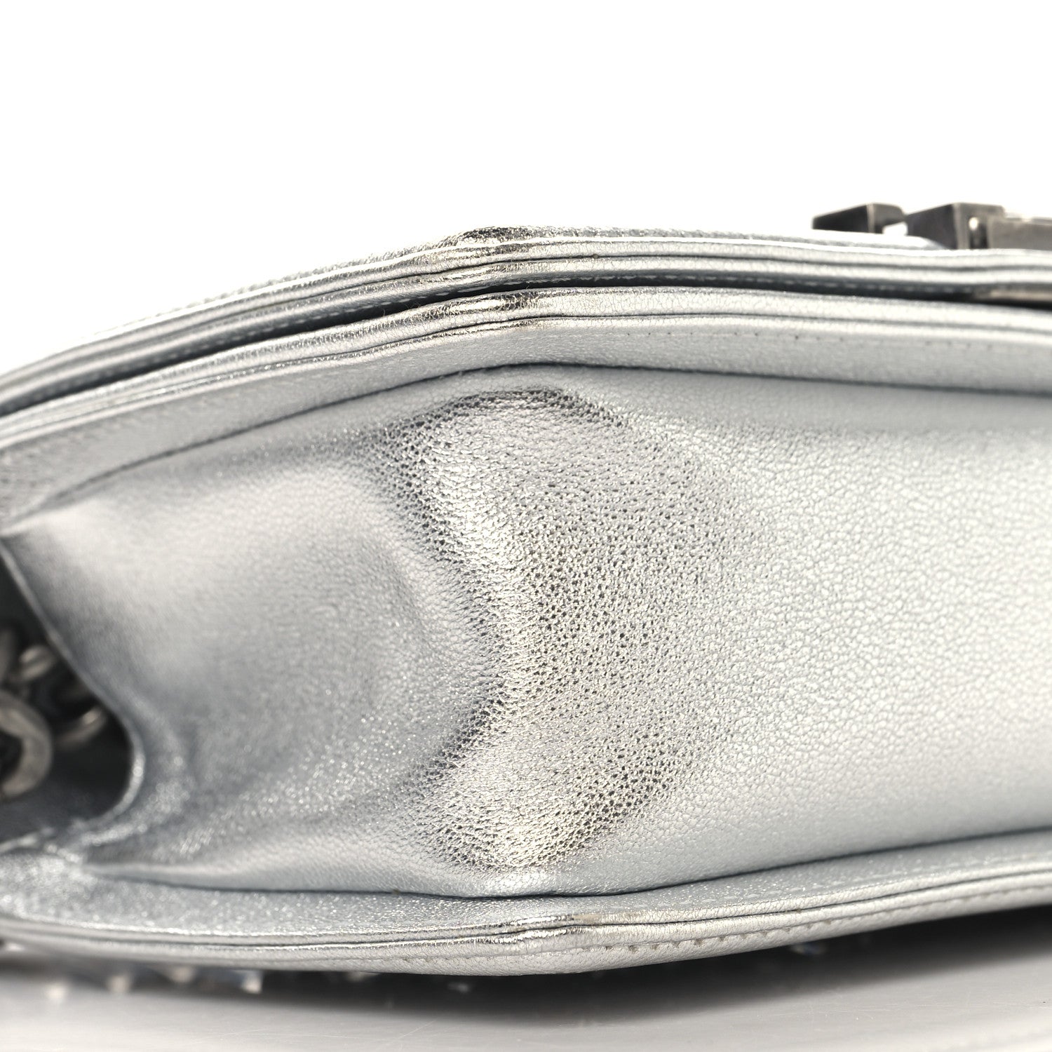 Chanel Metallic Calfskin Crystal Embroidered Small Boy Flap Silver 9 of 11