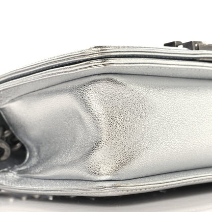 Chanel Metallic Calfskin Crystal Embroidered Small Boy Flap Silver 9 of 11
