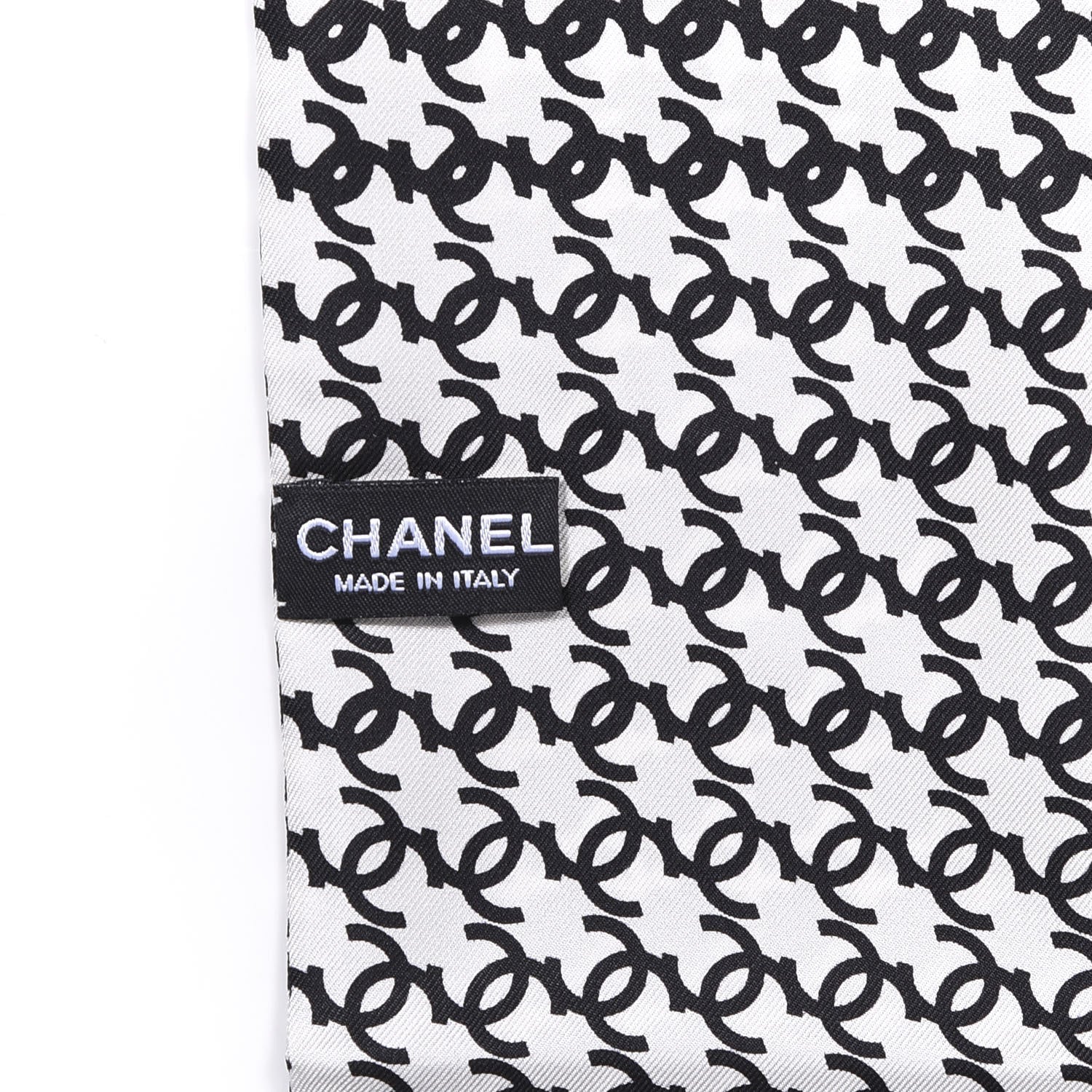 Chanel Silk CC Scarf Black 4 of 4