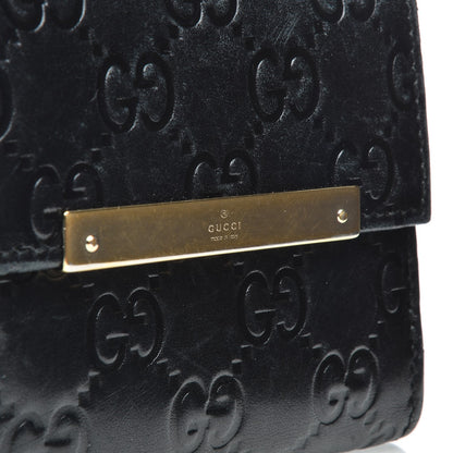 Gucci Guccissima Metal Bar French Flap Wallet Black 7 of 11