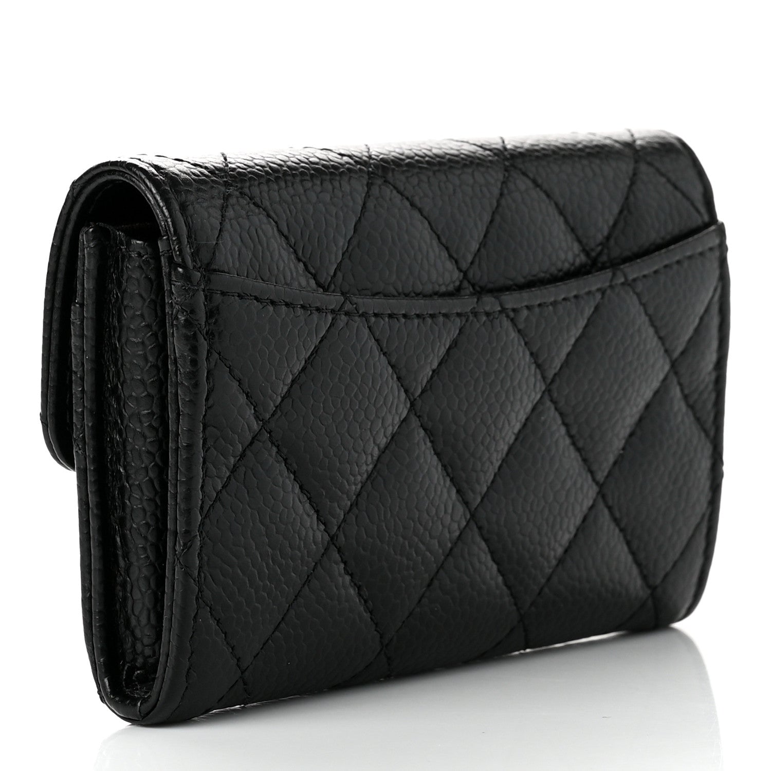 Chanel Caviar Quilted Flap Card Holder Wallet Black 3 of 8