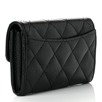 Chanel Caviar Quilted Flap Card Holder Wallet Black 3 of 8