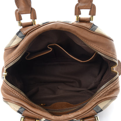 Burberry House Check Satchel Saddle Brown 5 of 15