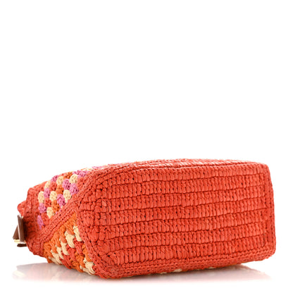 Loewe Raffia Crochet Paula's Ibiza Mini Puzzle Edge Bag Bright Orange Pink 4 of 11