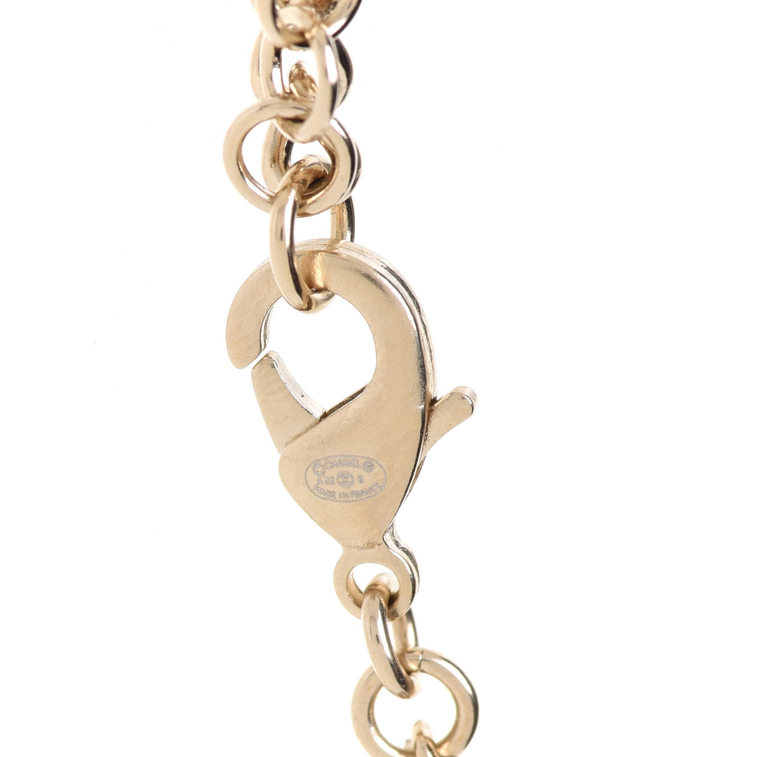 Chanel Metal Calfskin Crystal Double CC Short Necklace Black Gold 5 of 6