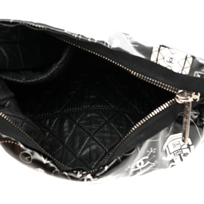 Chanel Coated Canvas Airline Cosmetic Pouch Black White 5 of 8
