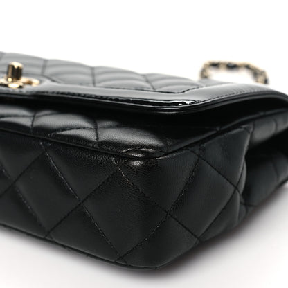 Chanel Lambskin Patent Calfskin Quilted Small Flap Bag Black 10 of 11