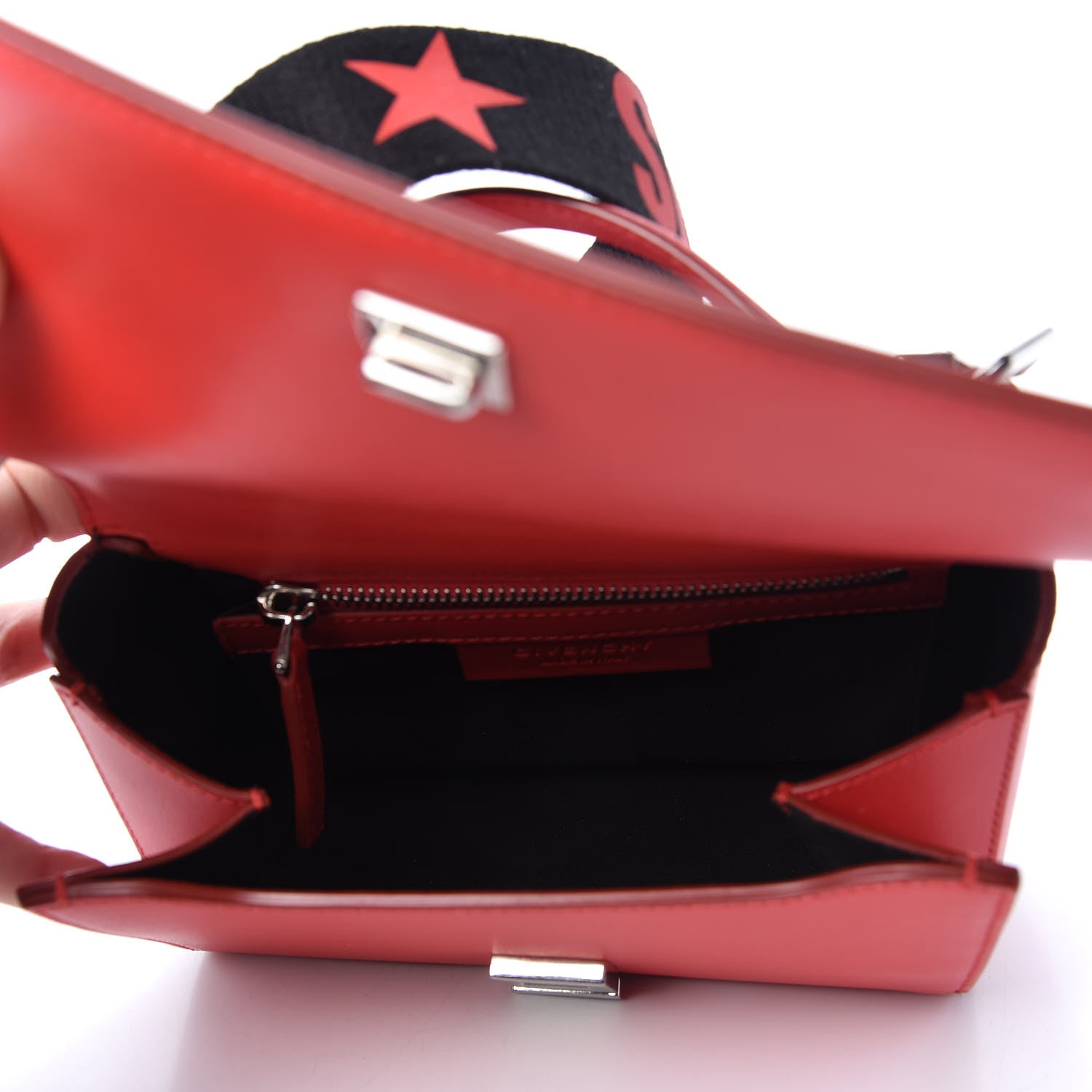 Givenchy Calfskin Mini Pandora Box Logo Strap Crossbody Bag Medium Red 5 of 12