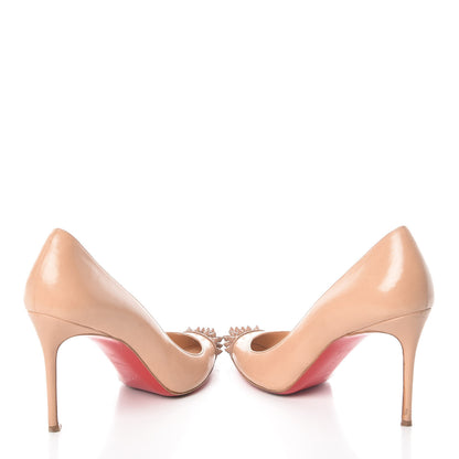 Christian Louboutin Kid Patent Geo 85 Pumps 36.5 Nude 6 of 18