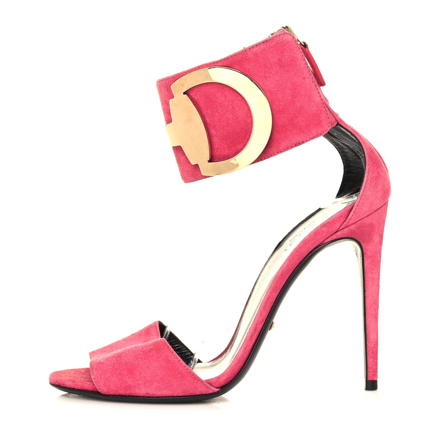 Gucci Suede Rooney Ankle Strap Sandals 36.5 Pink 1 of 9