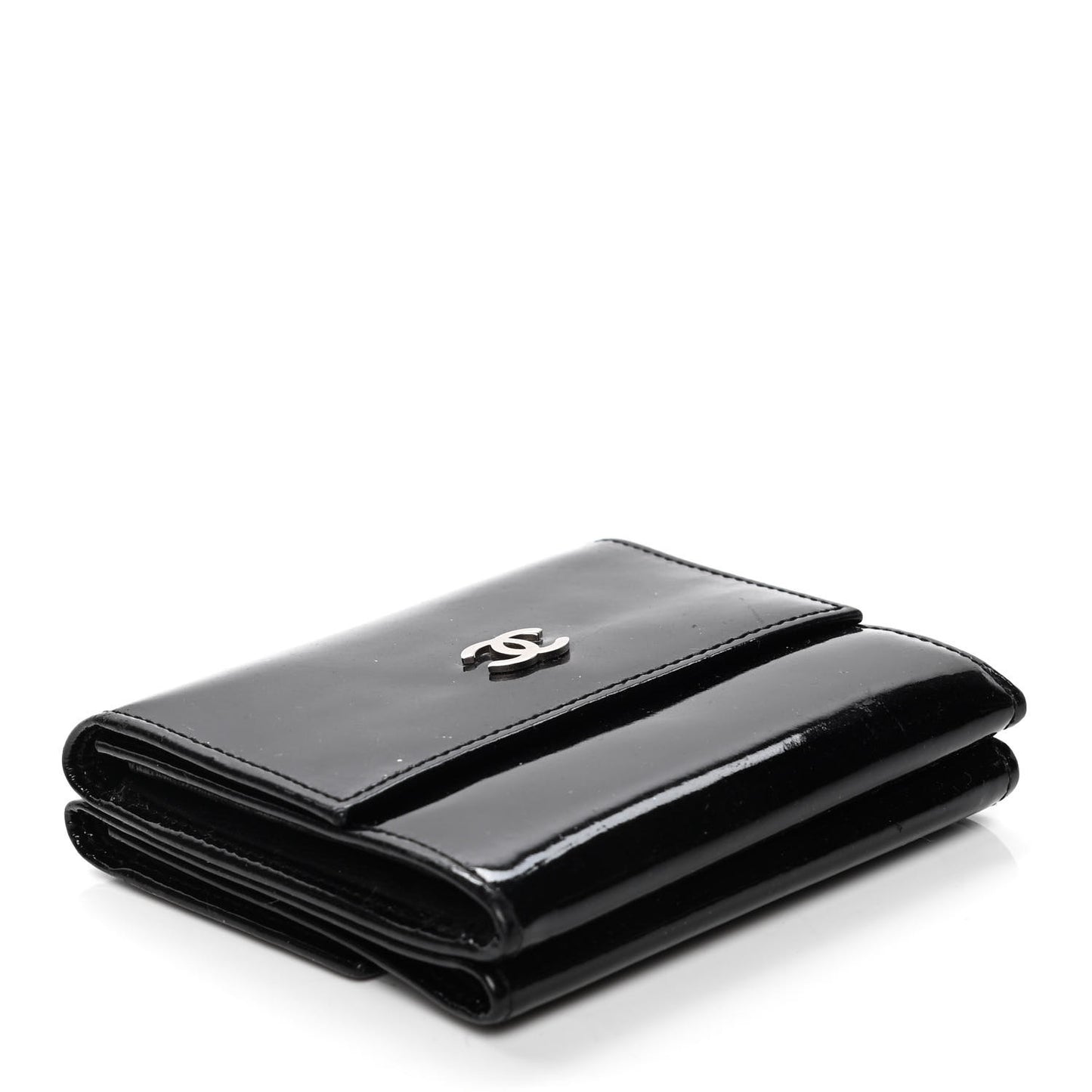 Patent Compact CC Flap Wallet Black