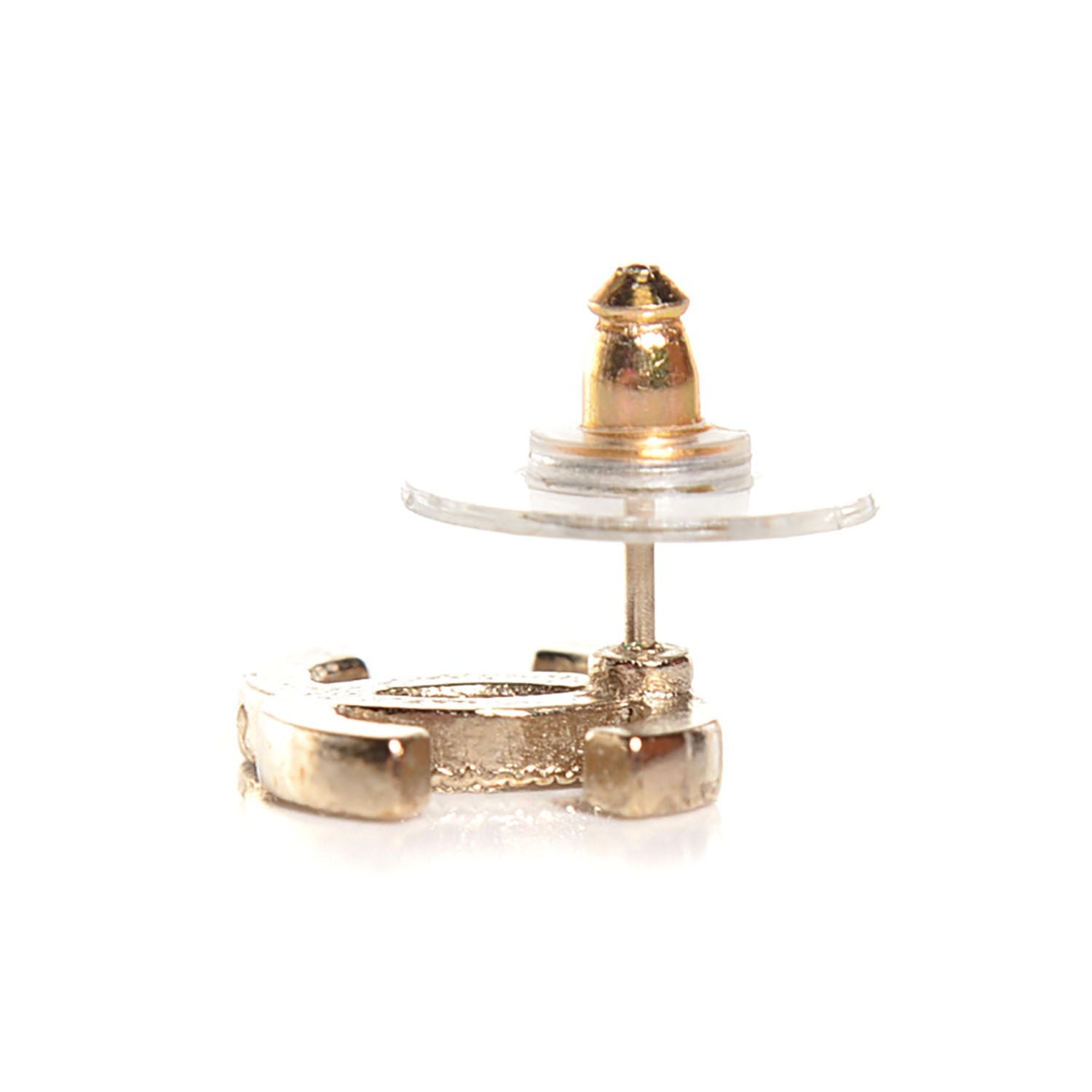 Chanel Crystal CC Earrings Gold 3 of 6