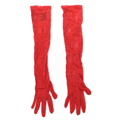 Gucci Lace Gloves 8.5 Red 2 of 5