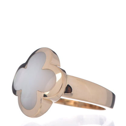 Van Cleef & Arpels 18K Yellow Gold Mother of Pearl Pure Alhambra Ring 51 5.75 3 of 5
