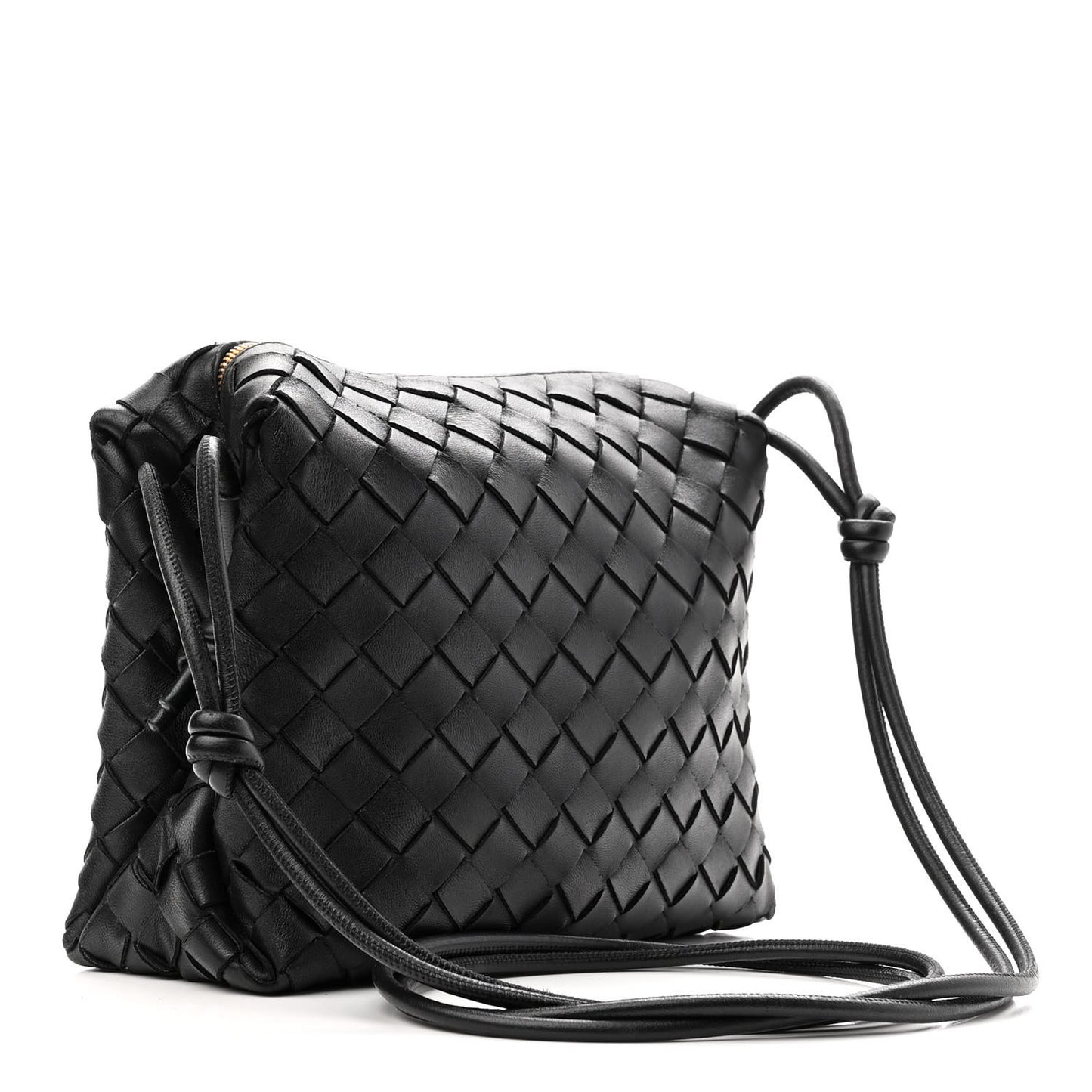Nappa Intrecciato Small Loop Camera Bag Black