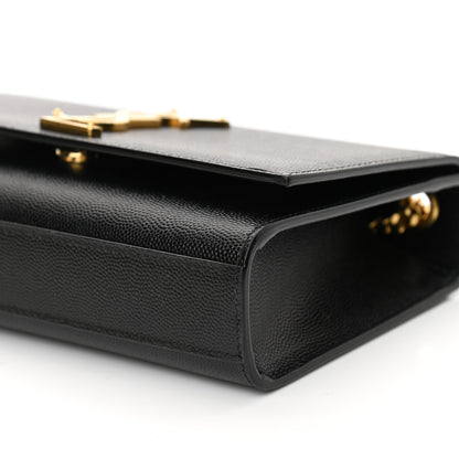 Saint Laurent Grain De Poudre Small Monogram Kate Satchel Black 9 of 10
