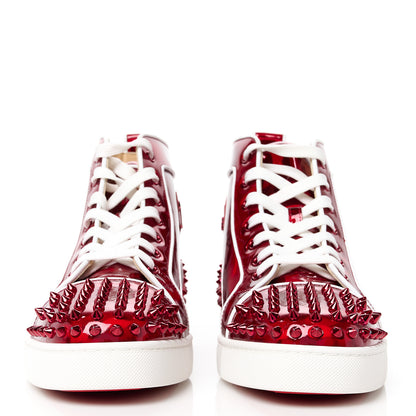 Christian Louboutin Metallic Patent Psychic Nappa Mens Lou Spikes 2 Flat High Top Sneakers 44 Loubi 2 of 9