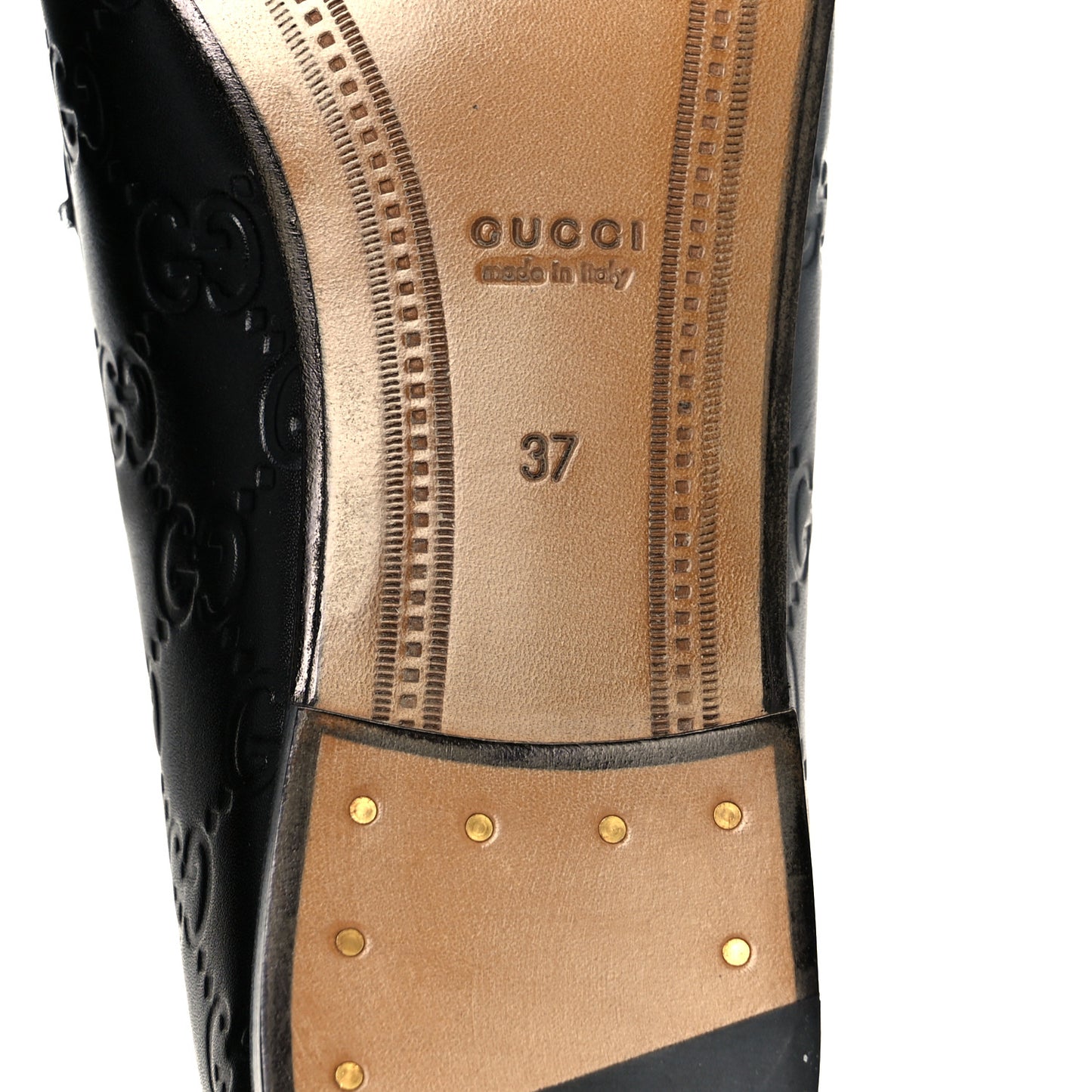 Betis Glamour Calfskin Guccissima Womens Jordaan Loafers 37 Black
