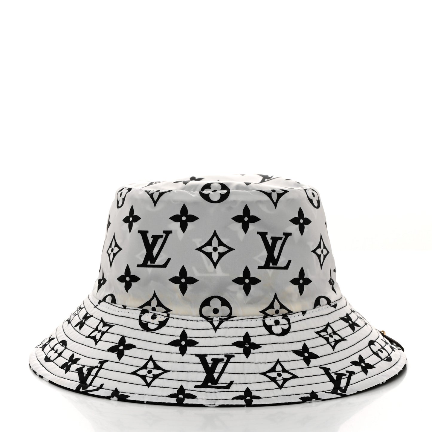 Nylon Monogram Reversible Bob Bucket Hat S Black White