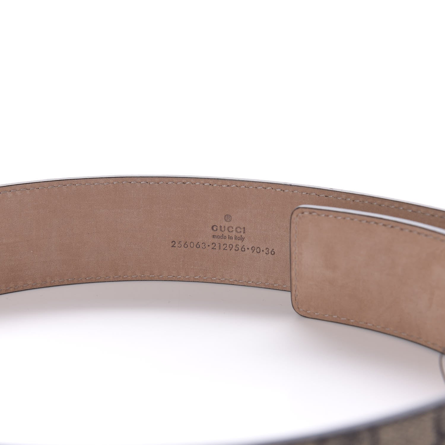 Gucci GG Supremem Monogram Selleria Calfskin Square Spur 40mm Belt 90 36 Beige Blue 3 of 5
