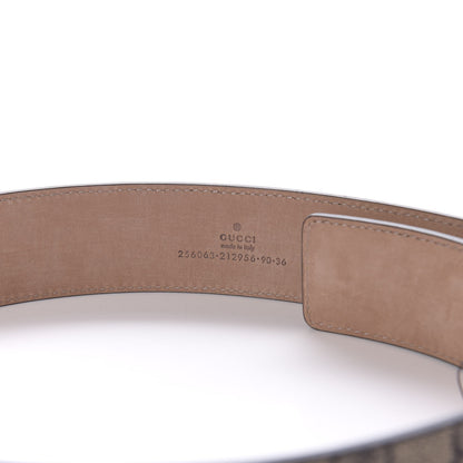 Gucci GG Supremem Monogram Selleria Calfskin Square Spur 40mm Belt 90 36 Beige Blue 3 of 5
