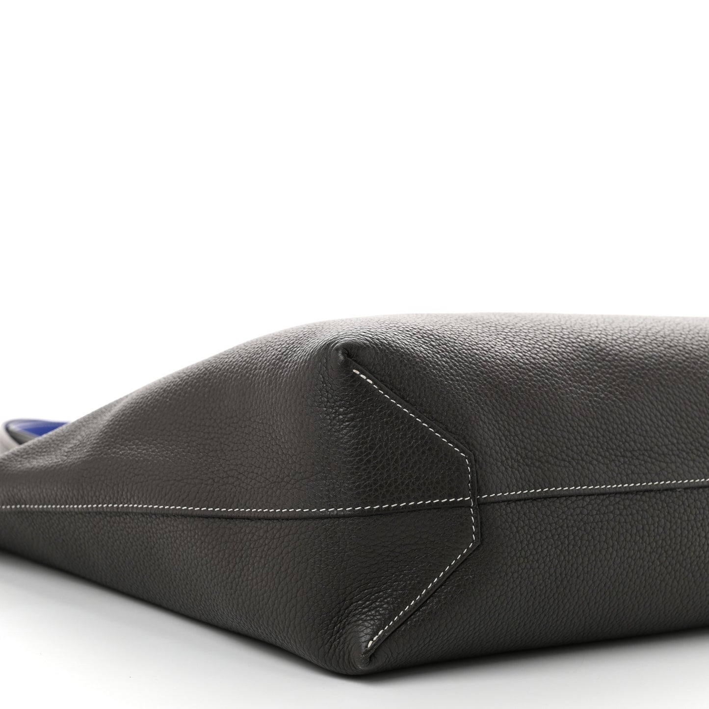 Taurillon Clemence Double Sens 45 Reversible Tote Graphite Bleu Electrique