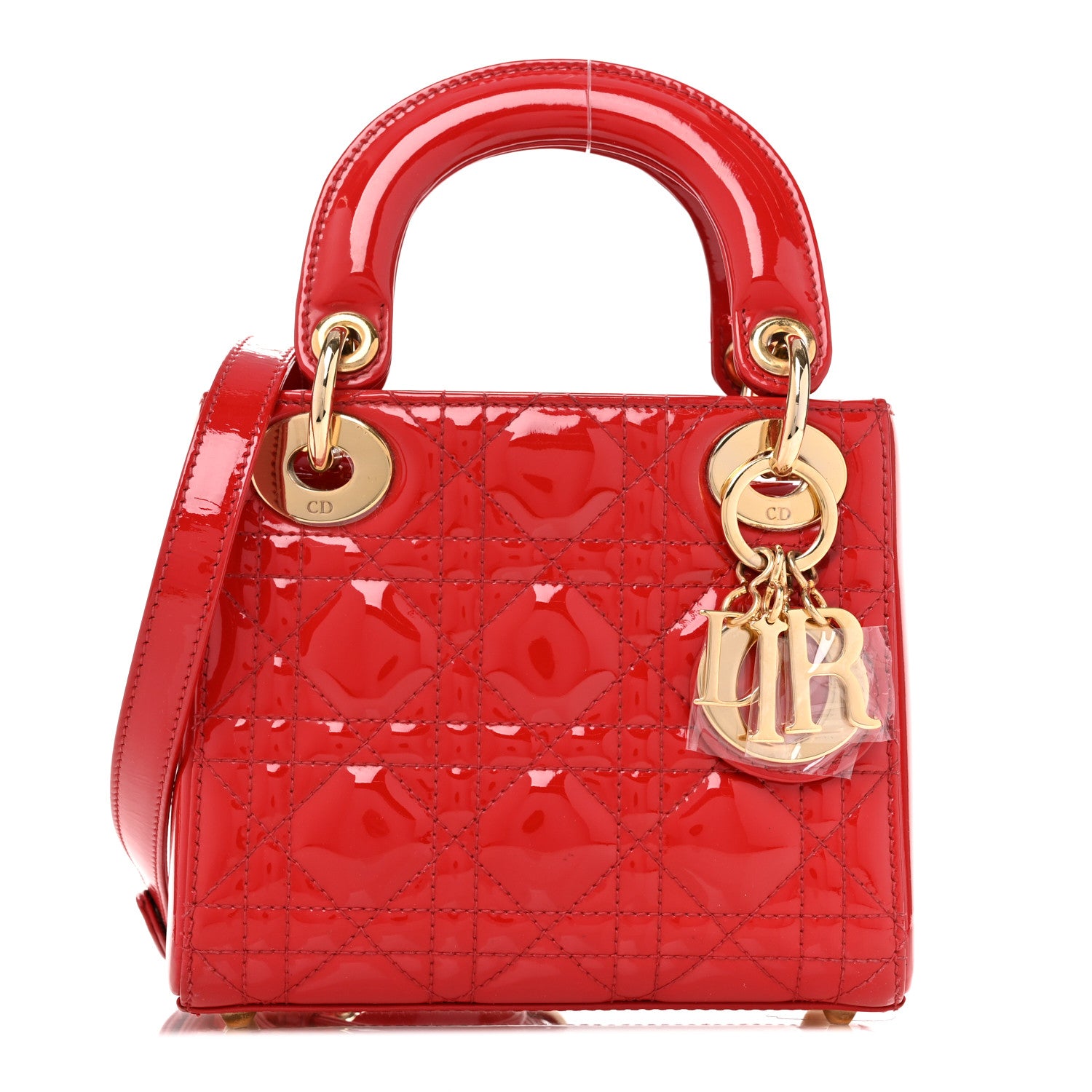 Christian Dior Patent Cannage Mini Lady Dior Red 1 of 10